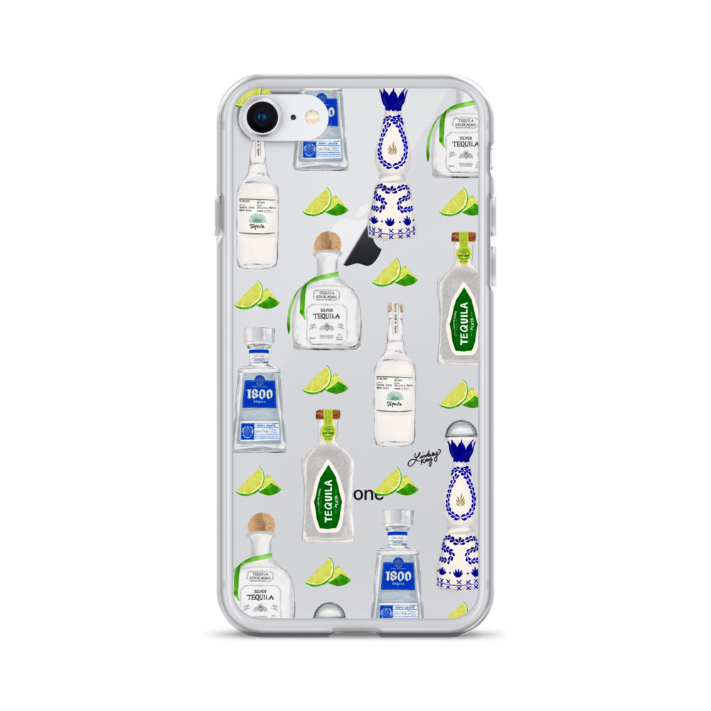 Ilustración de botellas de tequila - Funda transparente para iPhone®